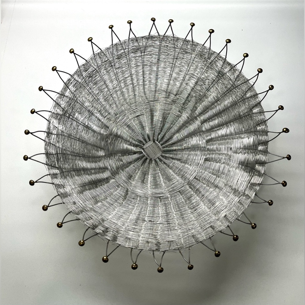 MICHAEL ARAM 13" Large Stainless Steel and Brass SPLASH Basket artistic stunning